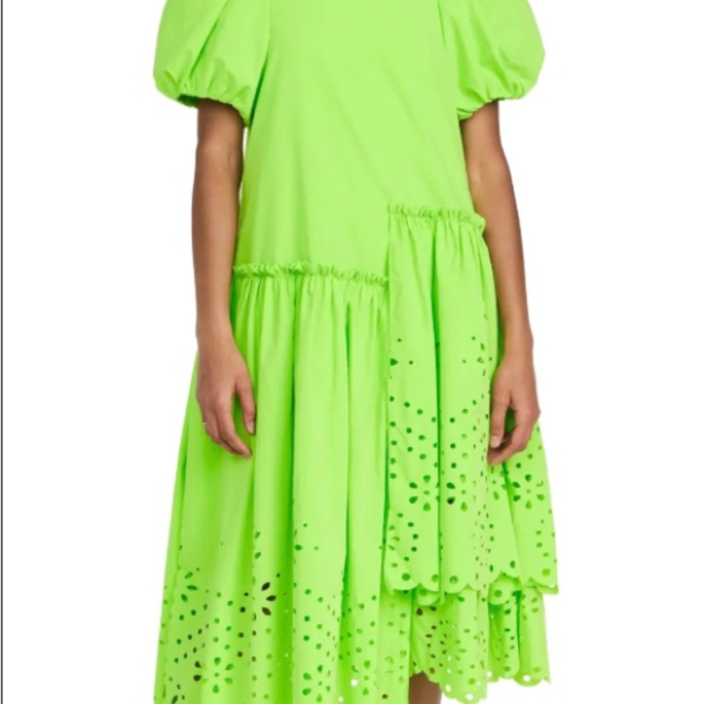 RHODE Lina Dress - Neon Green Ciel Eyelet